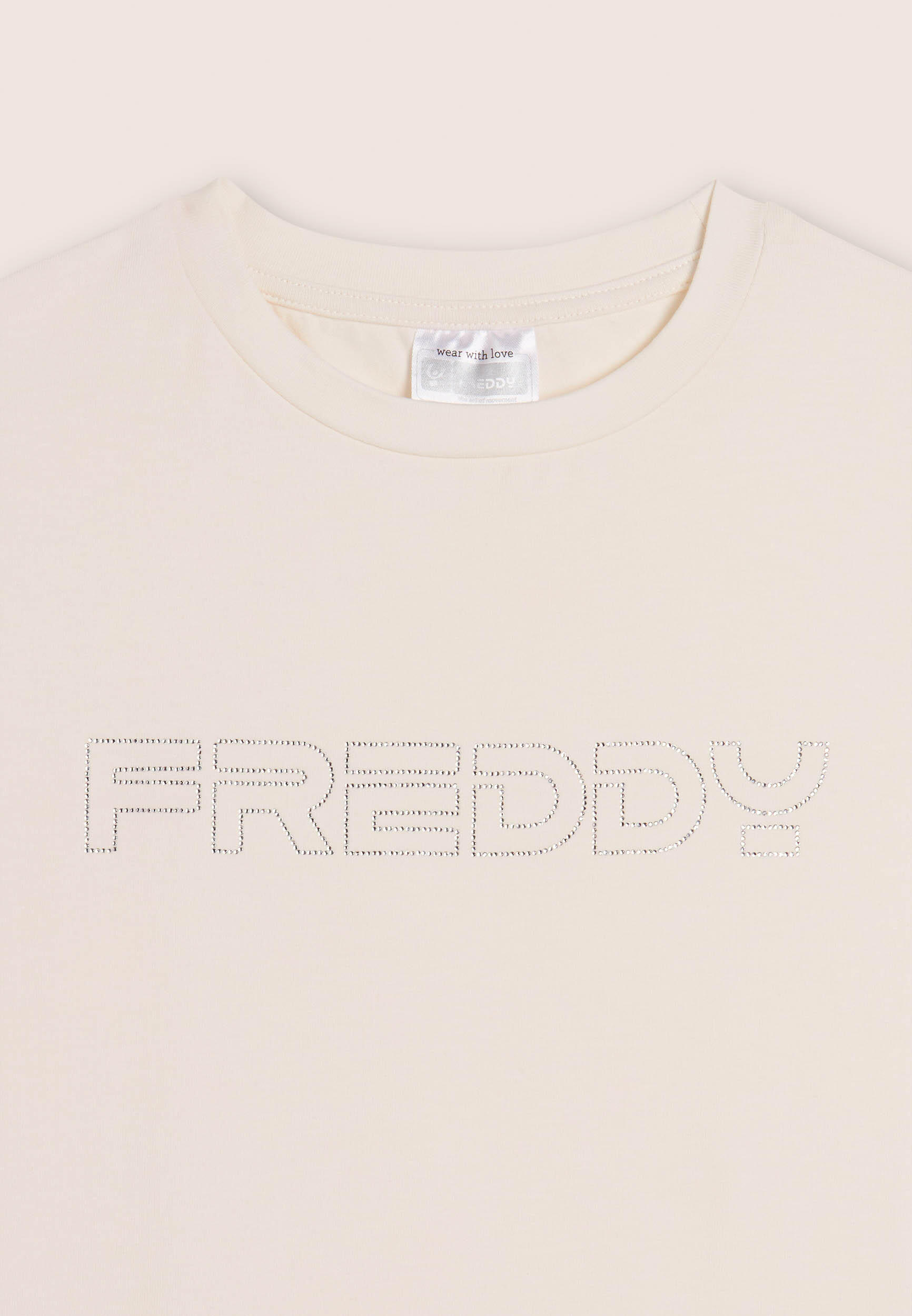 T-shirt bambina con logo FREDDY in strass 3/3