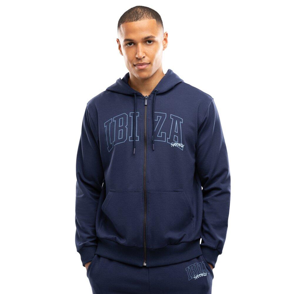 Men Lifestyle 's full-zip scuba hoodie IBZ Mares Stone Blue Blue