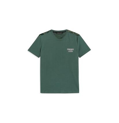 T-shirt avec empiècements camouflage et logo en forme de cœur