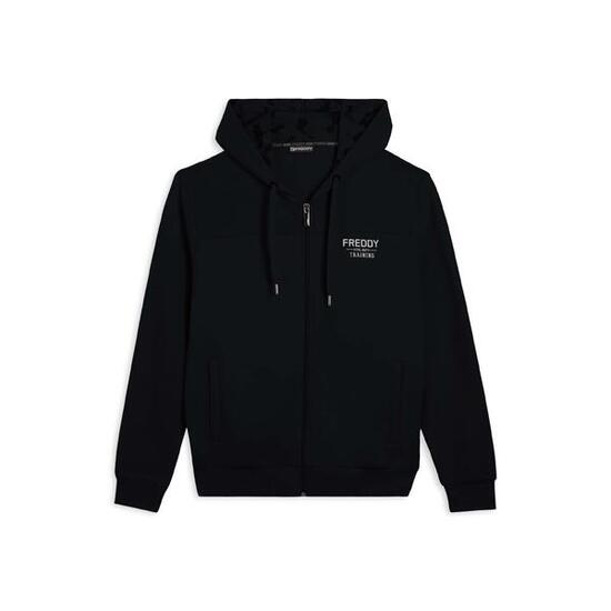 Sweat-shirt à capuche effet camouflage avec empiècements rayés