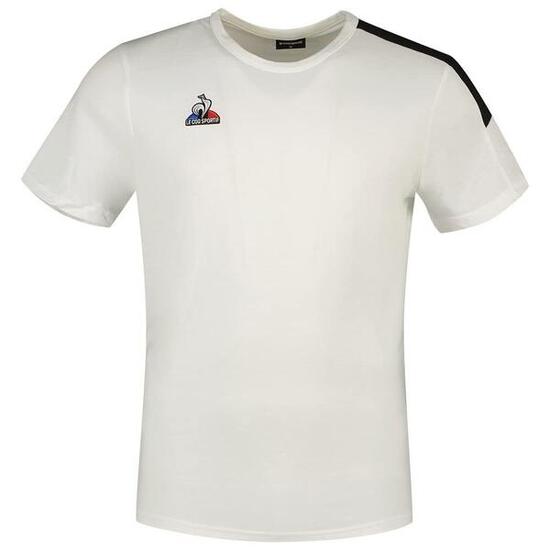 T-shirt homme Le Coq Sportif bicolore manches courtes blanc