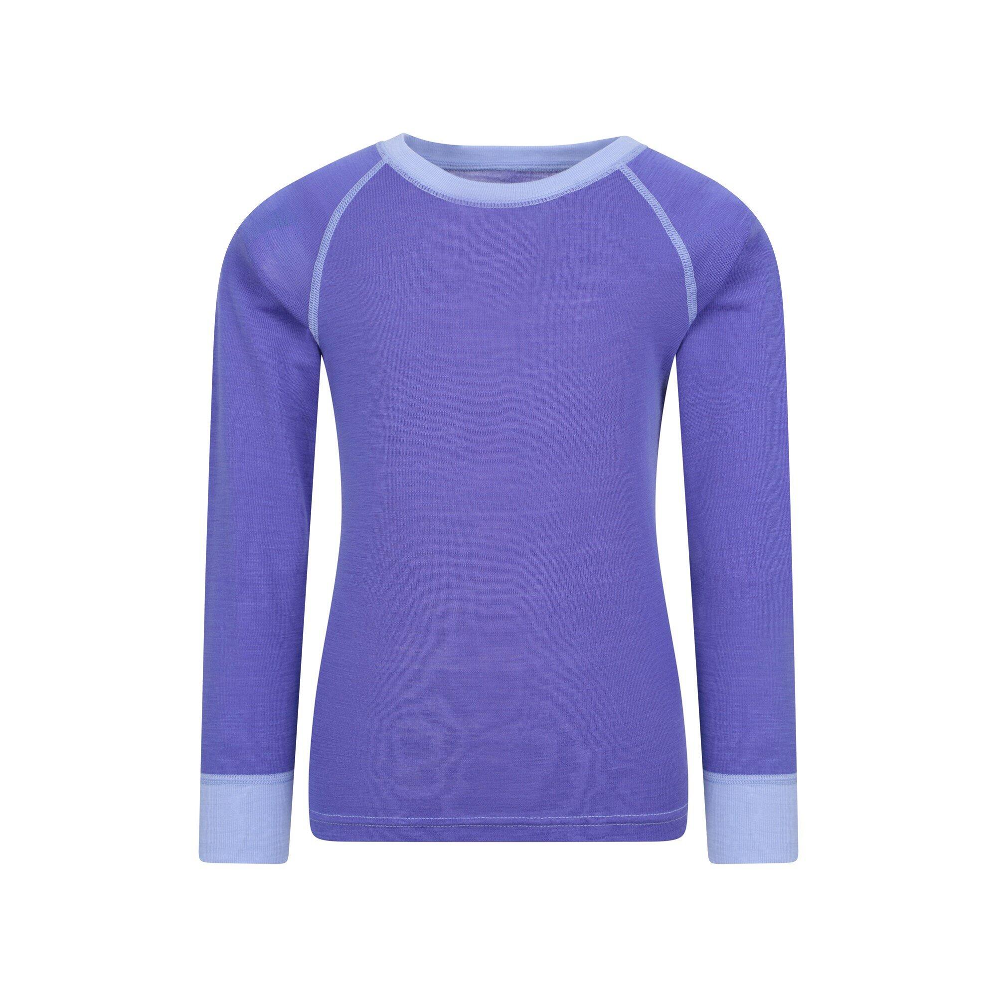 Mountain Warehouse - Mountain Warehouse Haut Thermique Enfant Mérinos - Léger Et Respirant - Sous Maillot Manche Longue - Violet - Decathlon