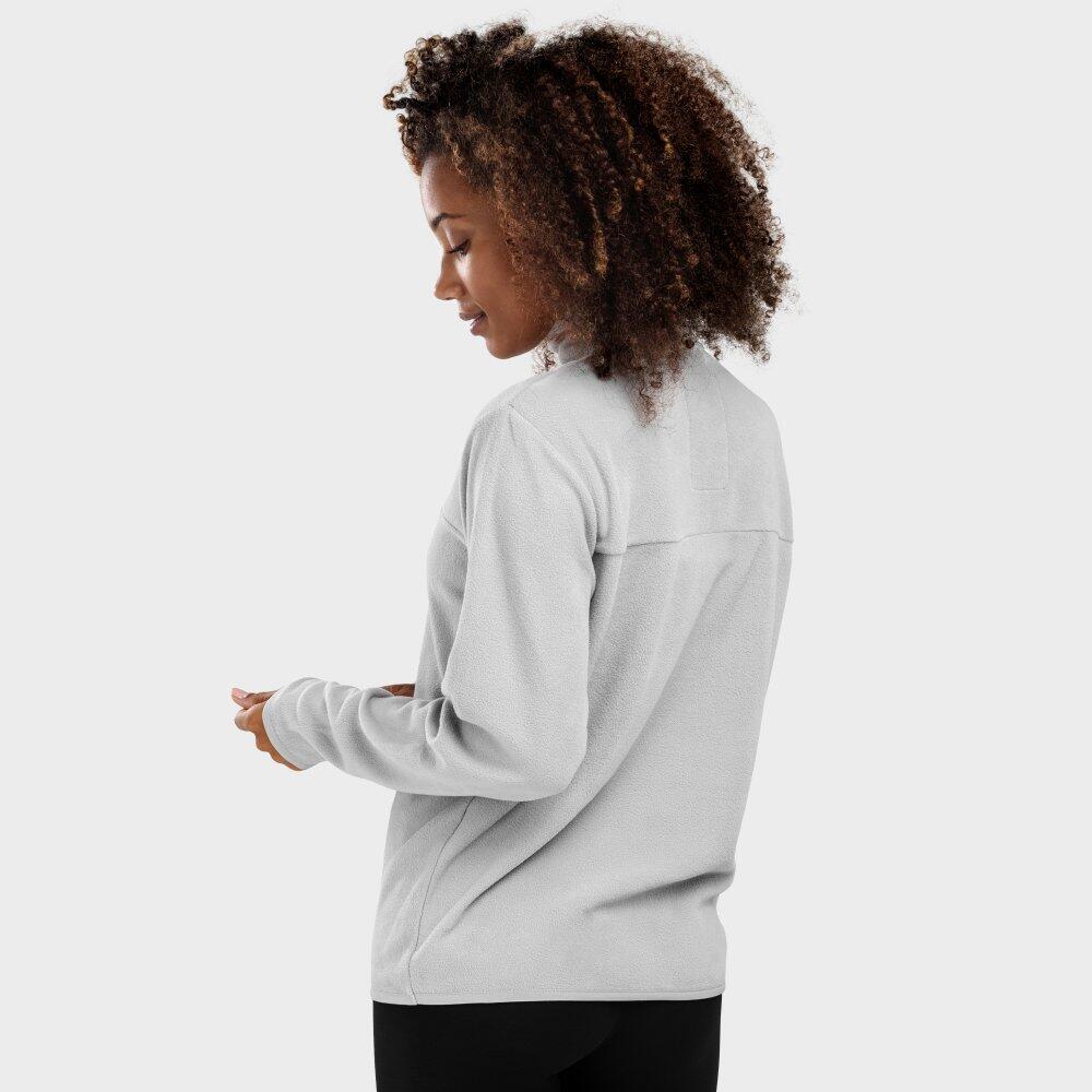 Pull polaire fin femme Sports d'hiver Limestone-W Gris Nacré 2/7