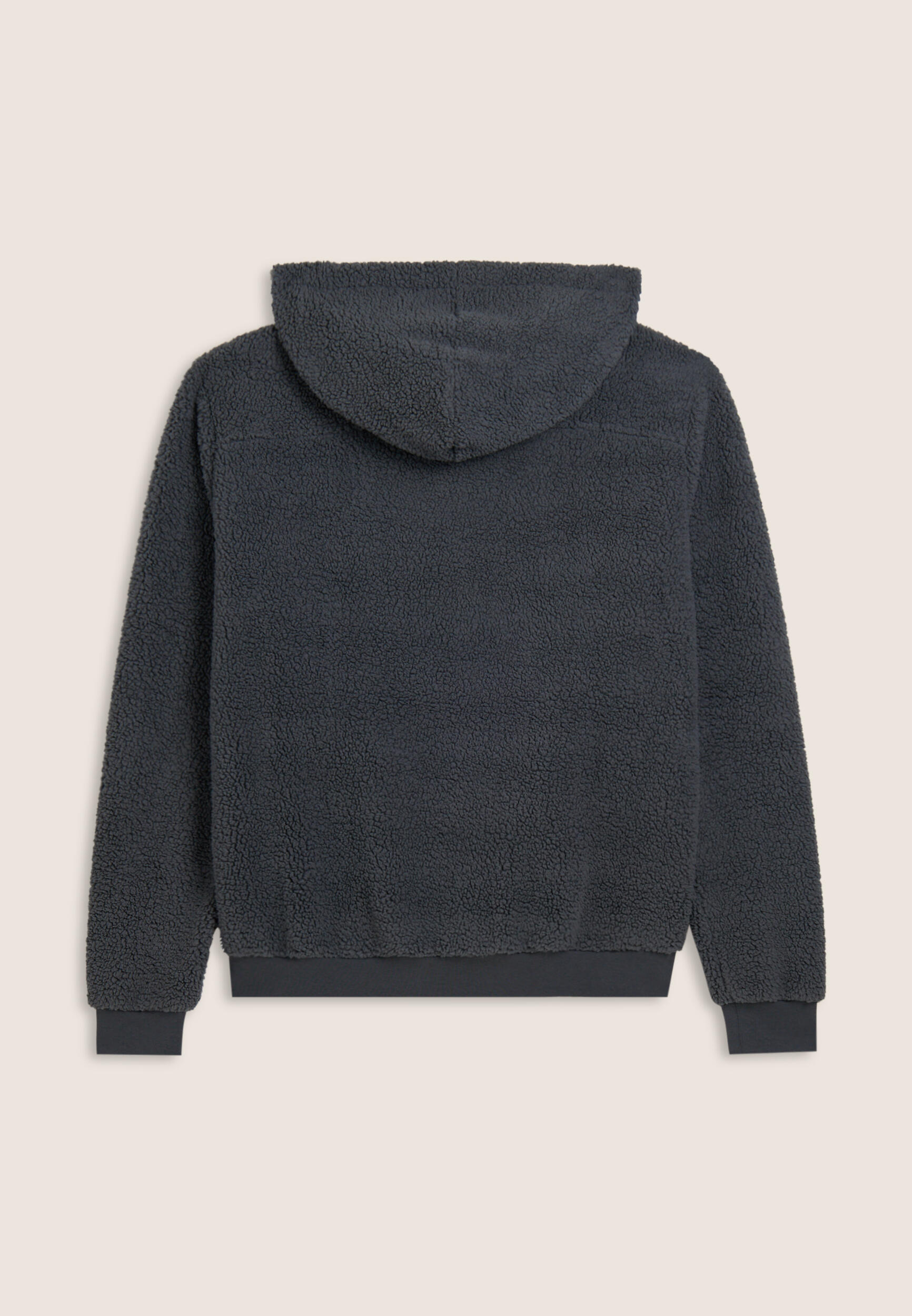 Felpa in pile sherpa con cappuccio in jersey 2/3