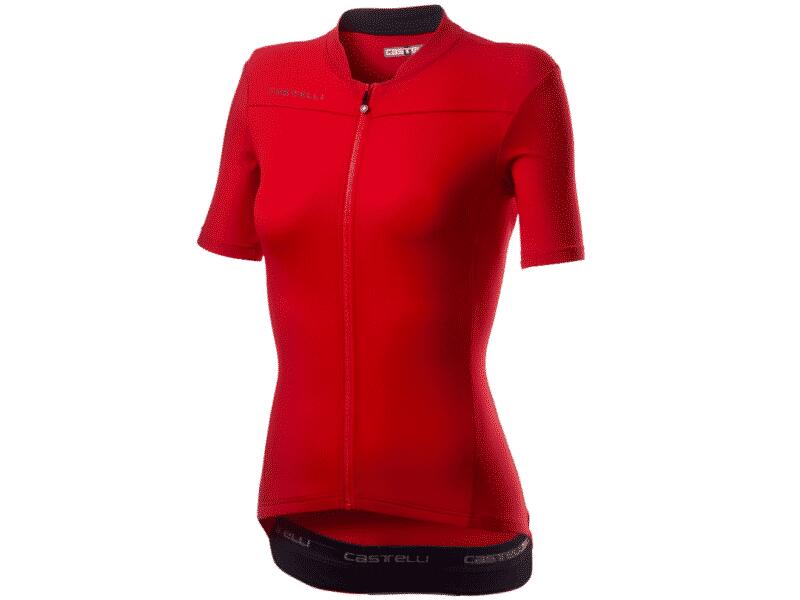 Maglia Castelli Anima 3 manica corta da donna Nera / Rossa 4/4