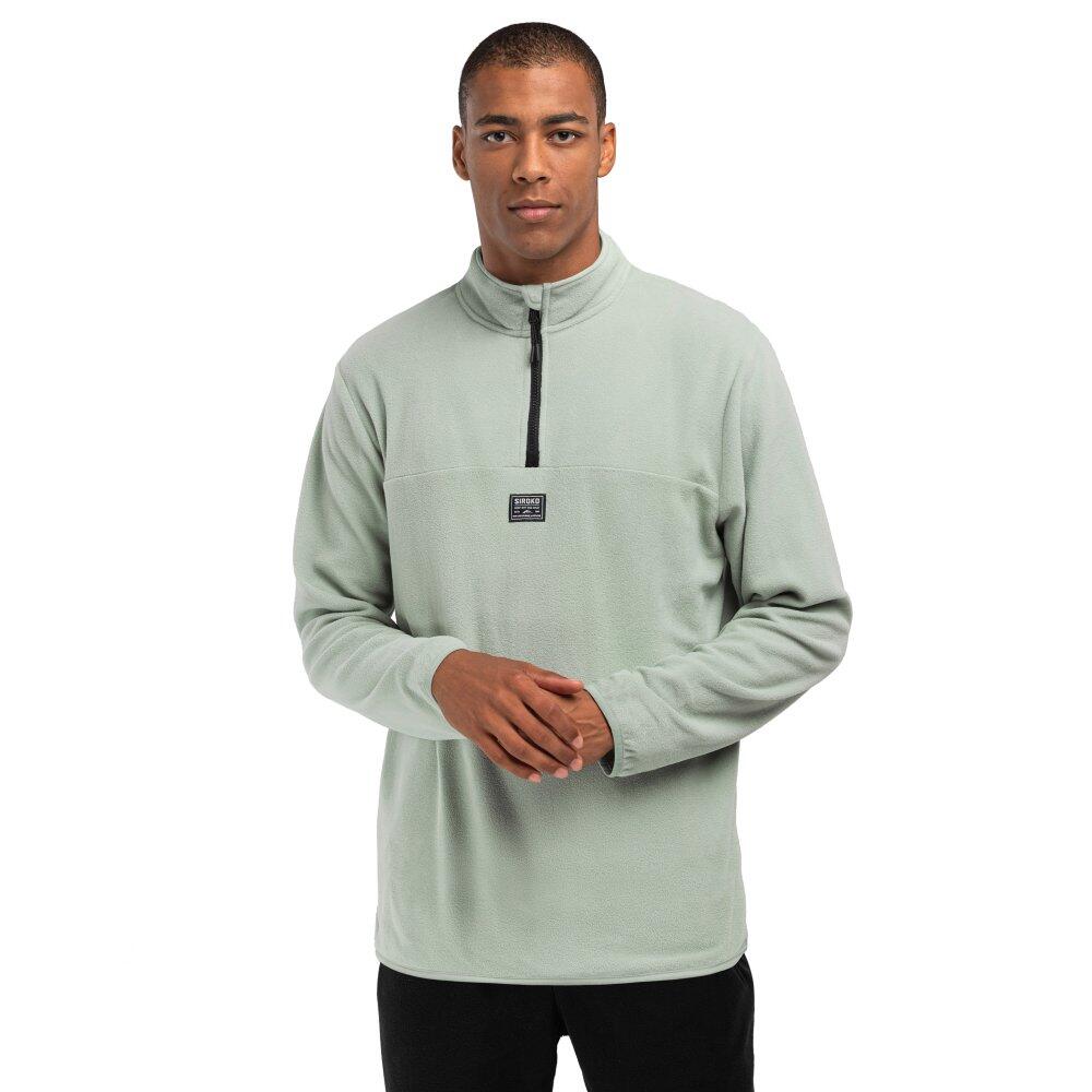 SIROKO Men Winter sports 's thin fleece pullover Cascade Ash Green