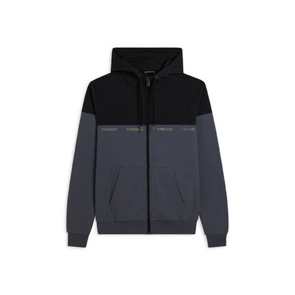 Sweat-shirt à capuche avec détails colorés et logo imprimé