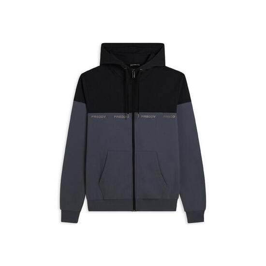 Sweat-shirt à capuche avec détails colorés et logo imprimé