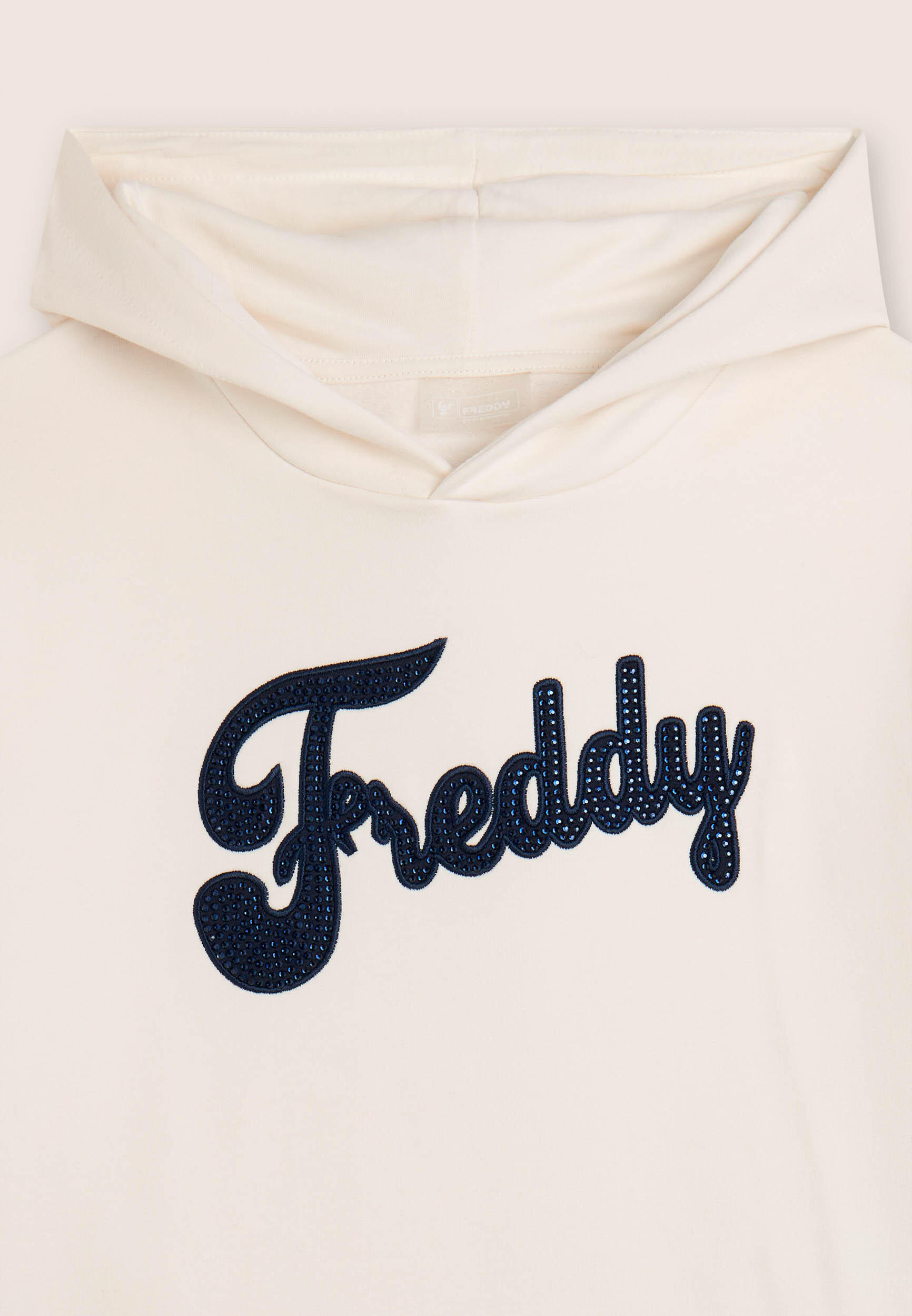 Felpa bambina con cappuccio e logo FREDDY con strass 3/3