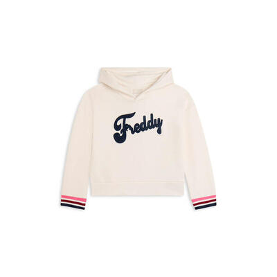 Felpa bambina con cappuccio e logo FREDDY con strass