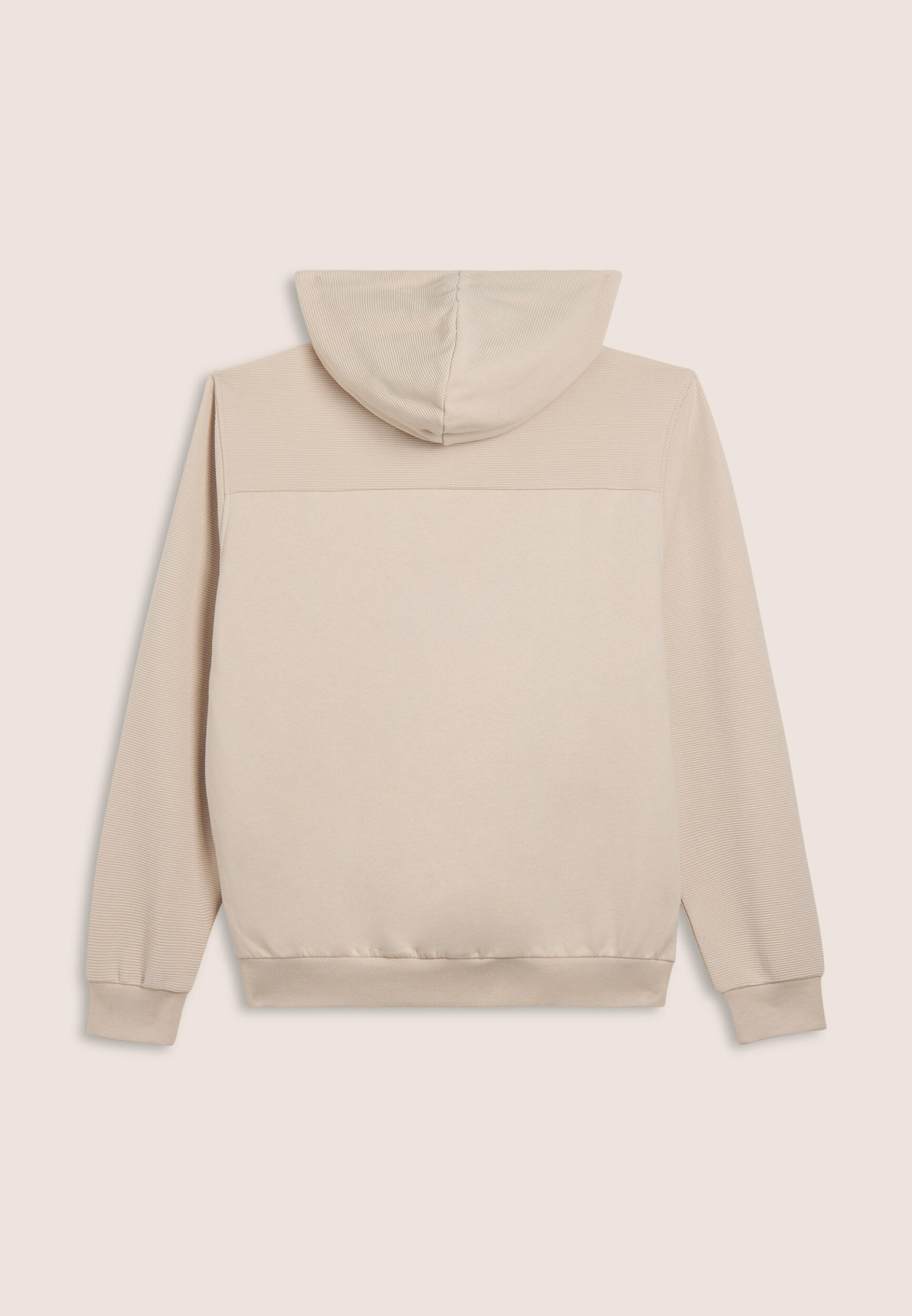 Felpa con cappuccio camouflage e inserti rigati 2/3