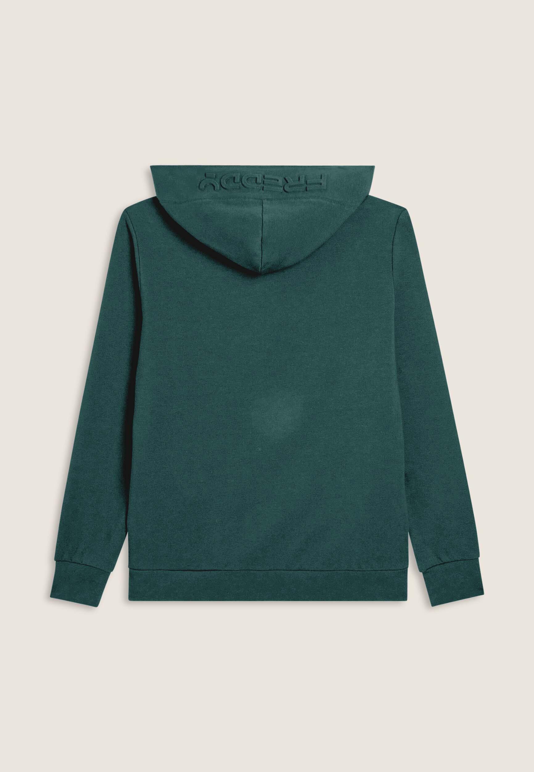 Sweat-shirt à capuche entièrement zippé avec logo maxi en relief 2/3