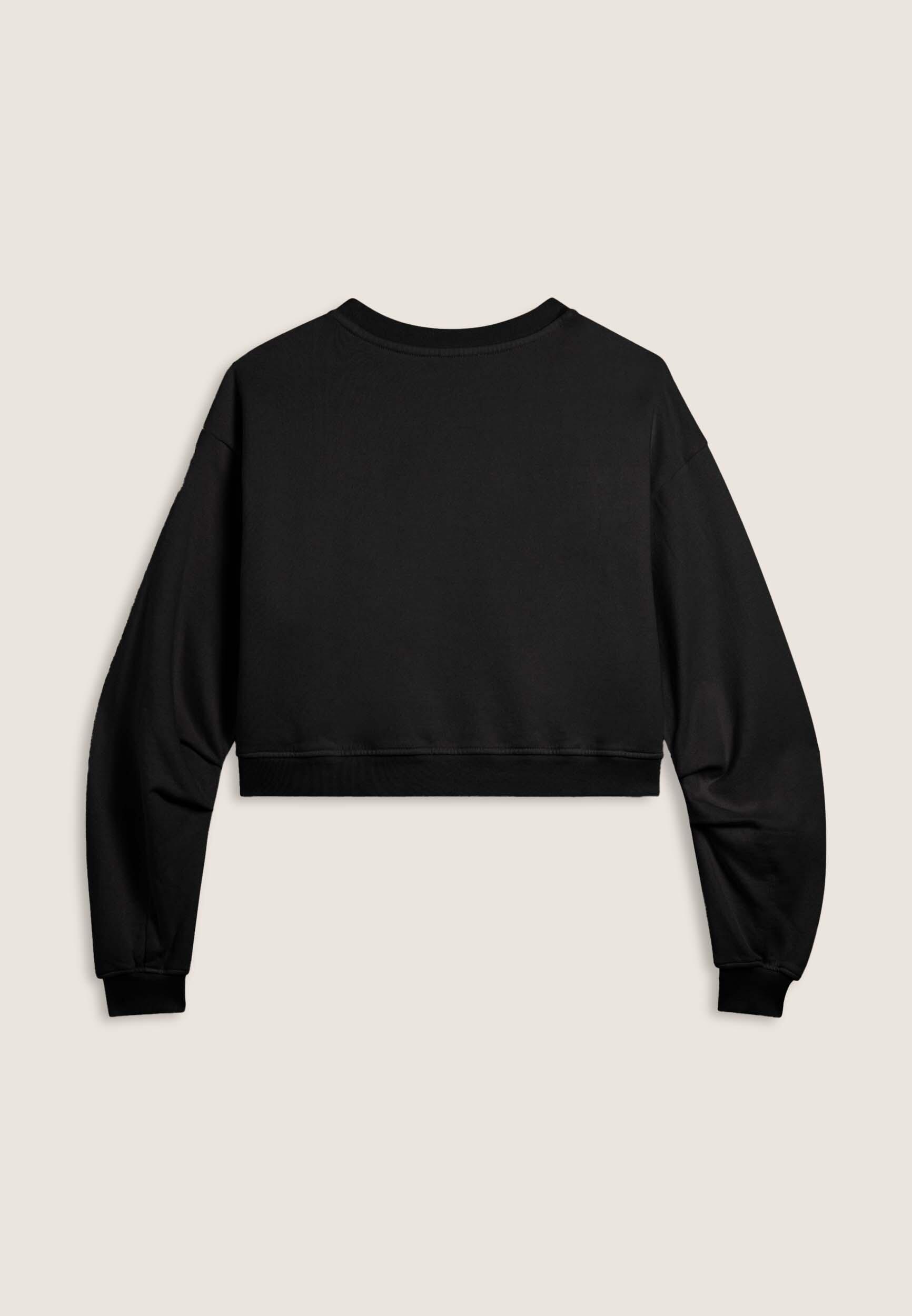 Felpa oversize cropped con stampa Flow sulla spalla 2/3