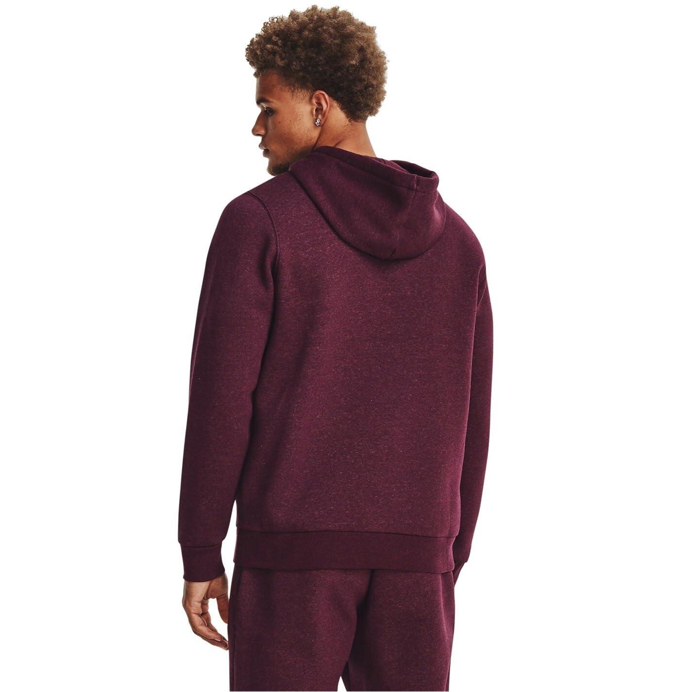 Felpa con cappuccio Under Armour Essential Fleece uomo — Marrone scuro S 3/5