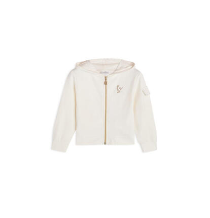 Sweat-shirt pour fille avec fermeture à glissière, capuche et détails dorés