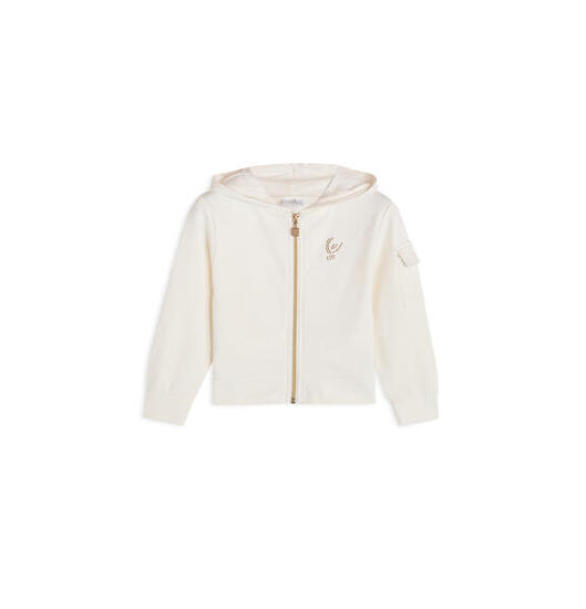 Sweat-shirt pour fille avec fermeture à glissière, capuche et détails dorés