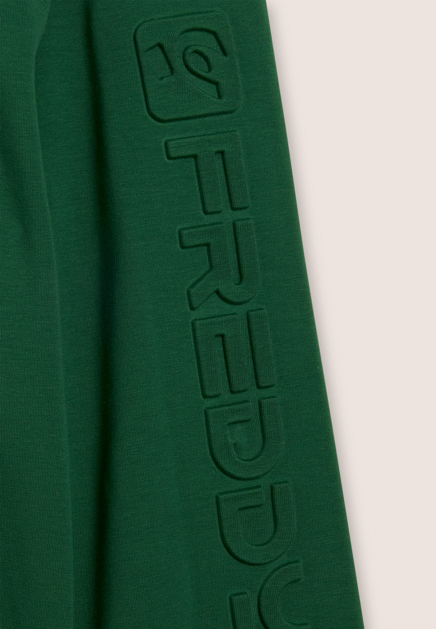 Felpa girocollo in interlock con maxi logo manica 2/3