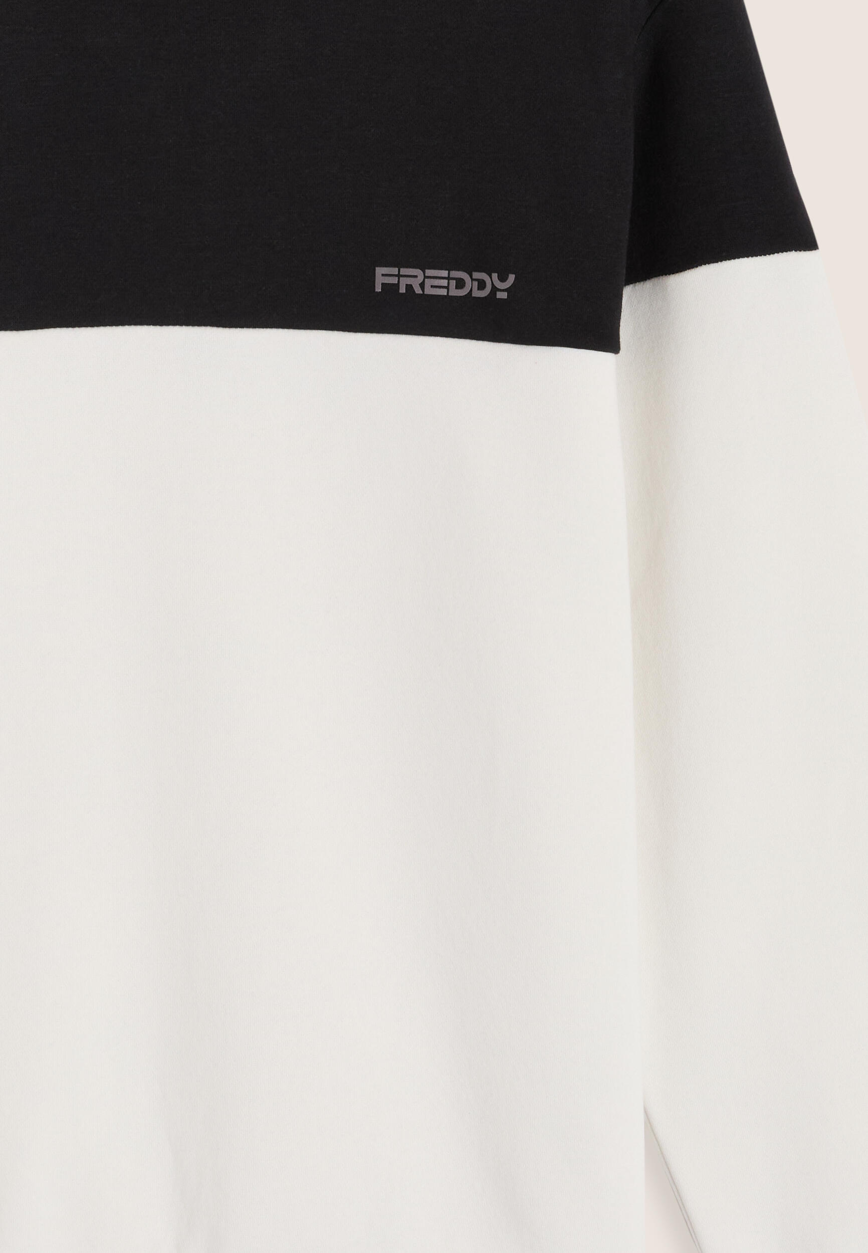 Felpa girocollo colour block con spalle a contrasto 3/3