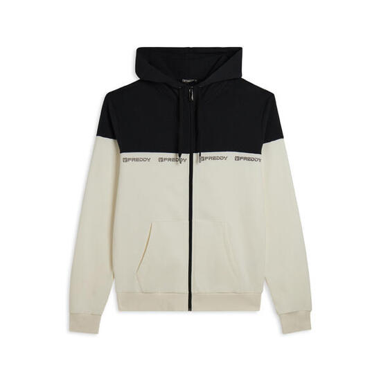 Sweat-shirt à capuche avec détails colorés et logo imprimé