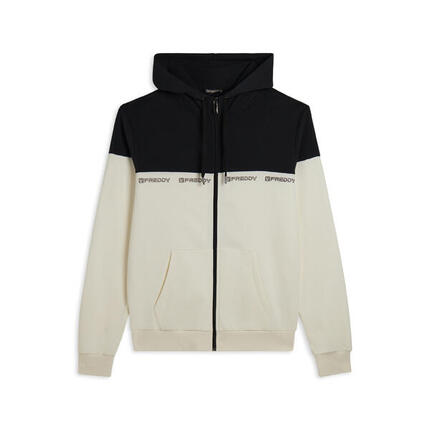 Sweat-shirt à capuche avec détails colorés et logo imprimé