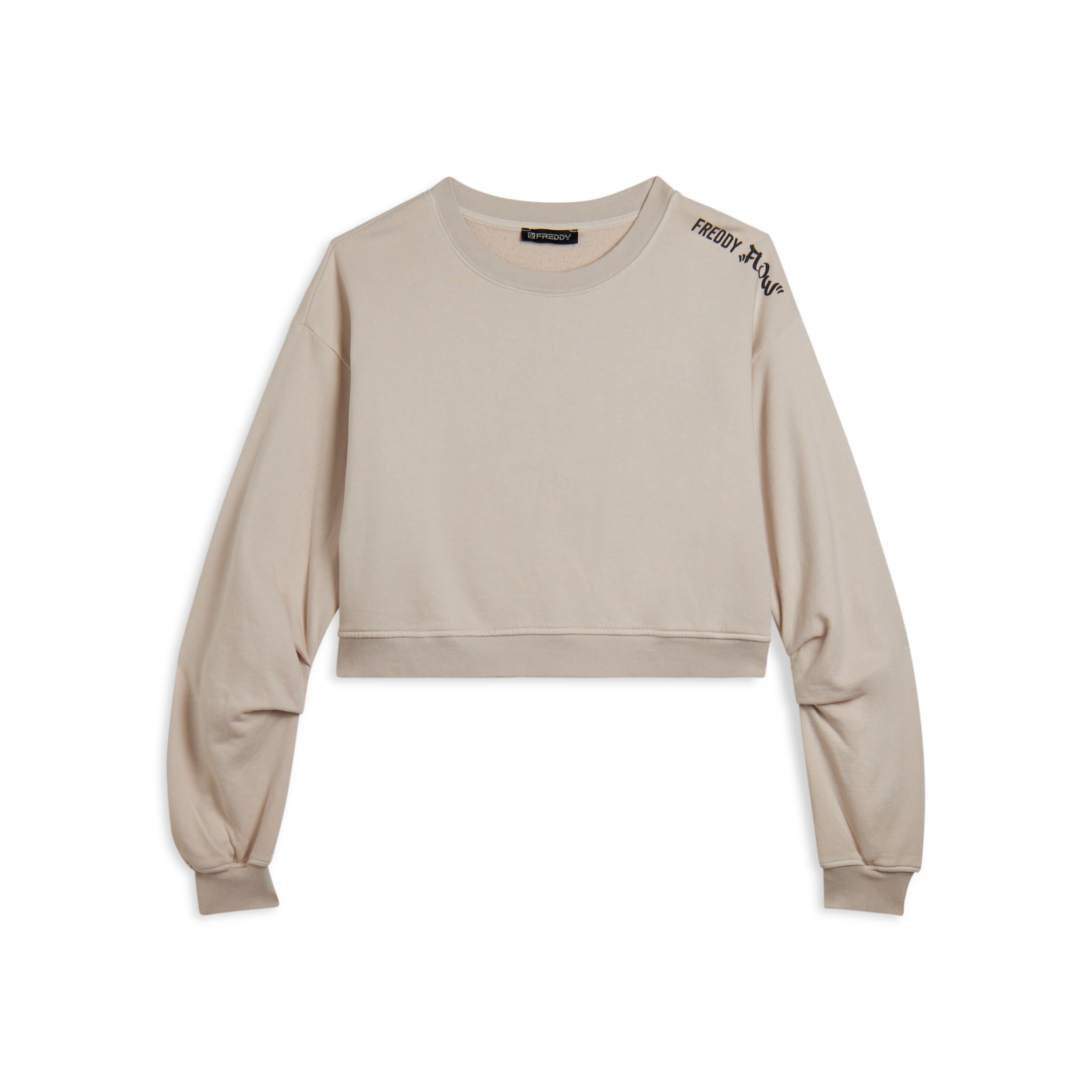 Freddy - Sweat-shirt Ample À La Coupe Cropped, Avec Imprimé « flow » Sur L’épaule - Sweat-shirt - Beige - Decathlon