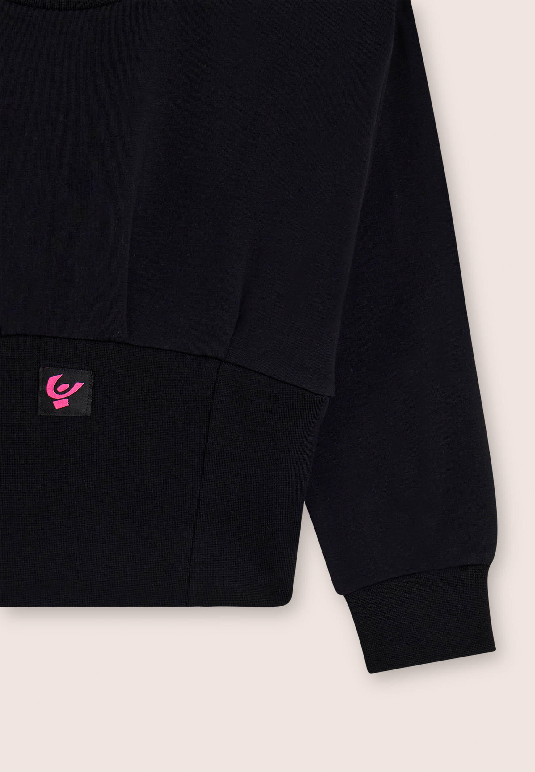 Sweat-shirt court pour fille avec large bande côtelée 3/3