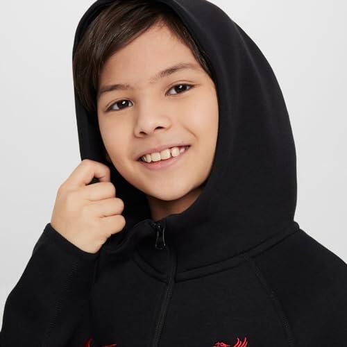 Nike Liverpool FC Tech Fleece sweat zippé à capuche — Garçon XL, Noir/Gym Red 4/6