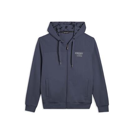 Sweat-shirt à capuche effet camouflage avec empiècements rayés