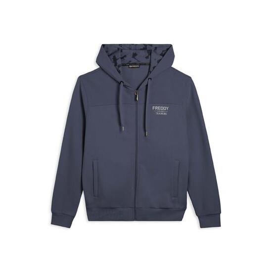 Sweat-shirt à capuche effet camouflage avec empiècements rayés