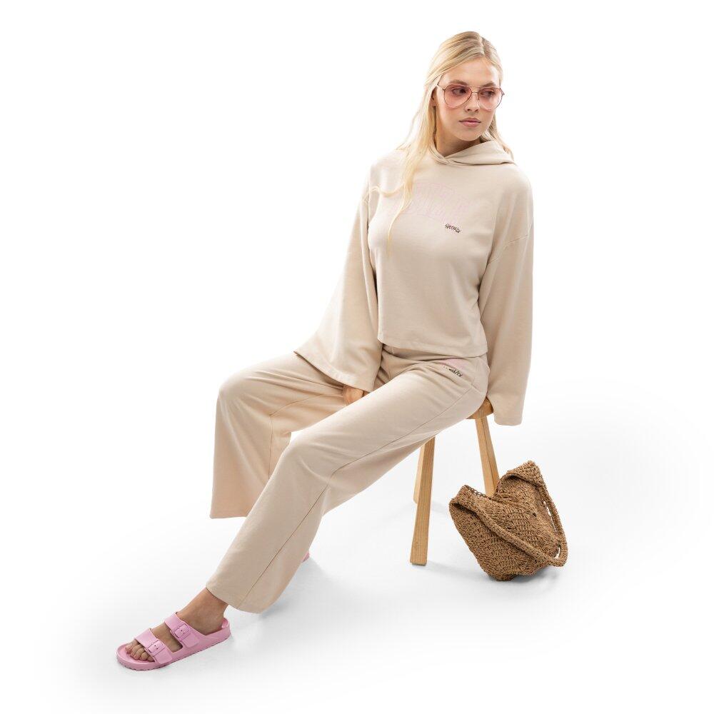 Felpa corta in tessuto scuba con cappuccio da donna Lifestyle IBZ Tanit Ivory Bi 3/7