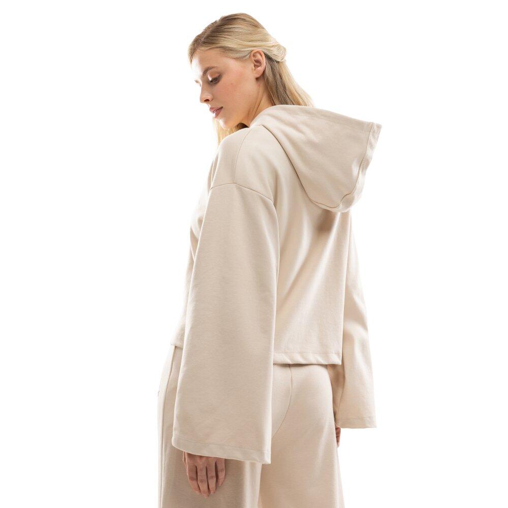 Felpa corta in tessuto scuba con cappuccio da donna Lifestyle IBZ Tanit Ivory Bi 2/7
