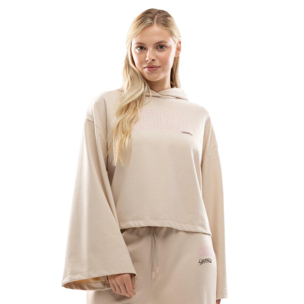 SIROKO Dámská scuba cropped mikina IBZ Tanit Ivory
