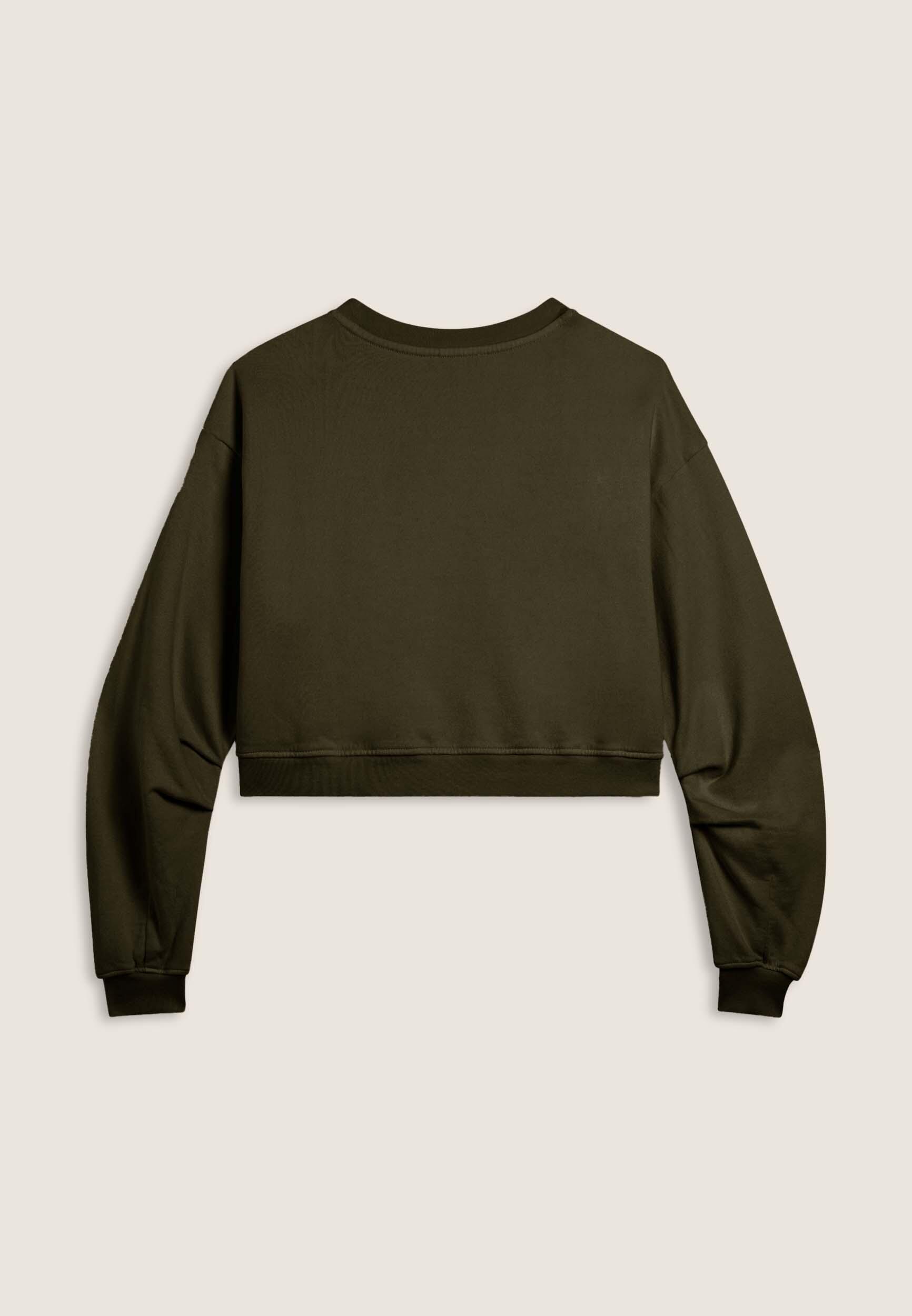 Felpa oversize cropped con stampa Flow sulla spalla 2/3