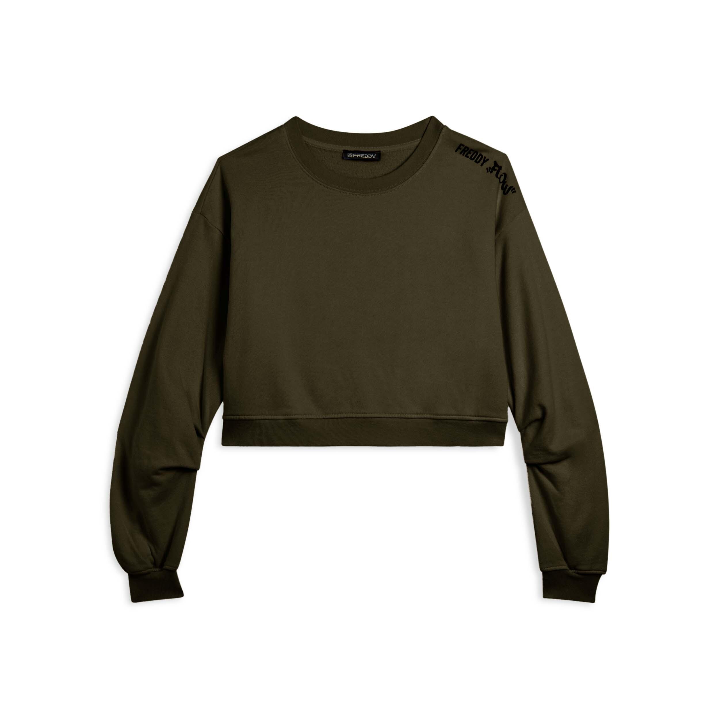 Freddy - Sweat-shirt Ample À La Coupe Cropped, Avec Imprimé « flow » Sur L’épaule - Sweat-shirt - Vert - Decathlon