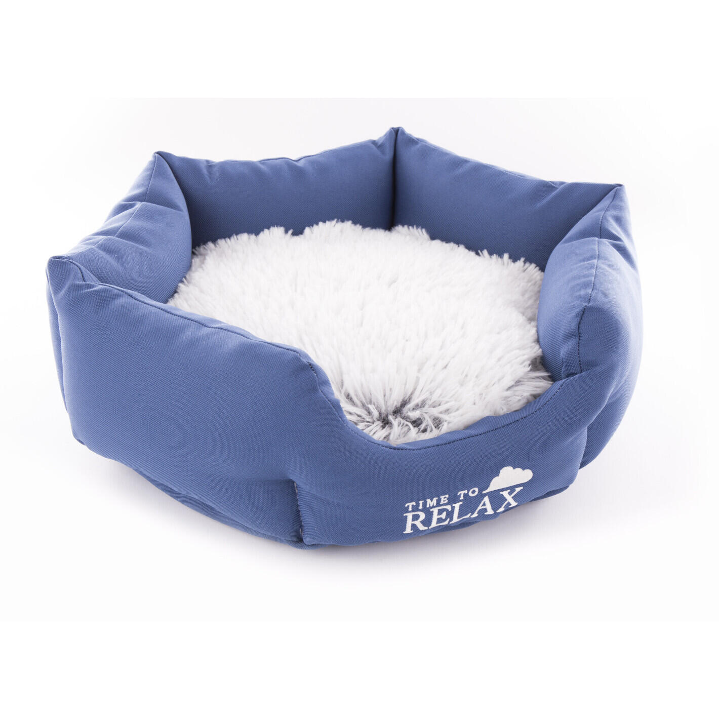 Martin Sellier - Panier Pour Chien Et Chat Ronde Martin Sellier Igloo - Corbeille Pour Chien - Bleu - 50 Cm - Decathlon