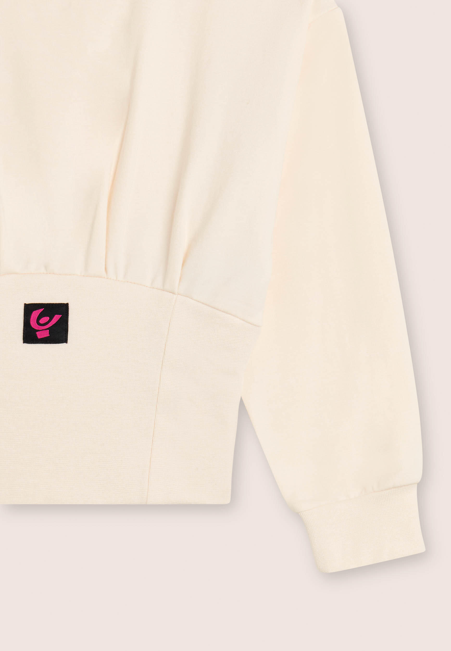 Felpa bambina cropped con maxi fascia in costina 3/3