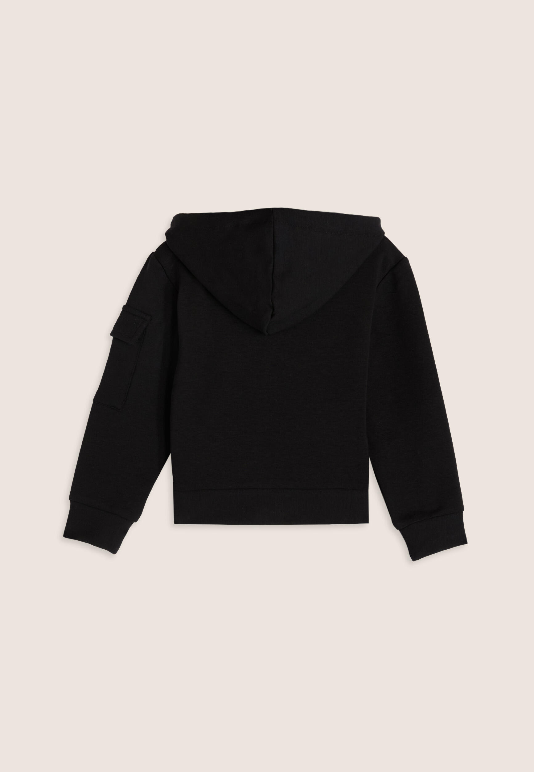 Sweat-shirt pour fille avec fermeture à glissière, capuche et détails dorés 2/3