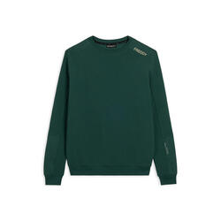 Sweat-shirt à col rond en tissu rayé avec logo imprimé