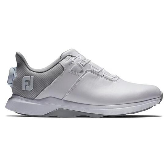 Chaussures de golf Footjoy Prolite Boa pour femme, blanches et grises