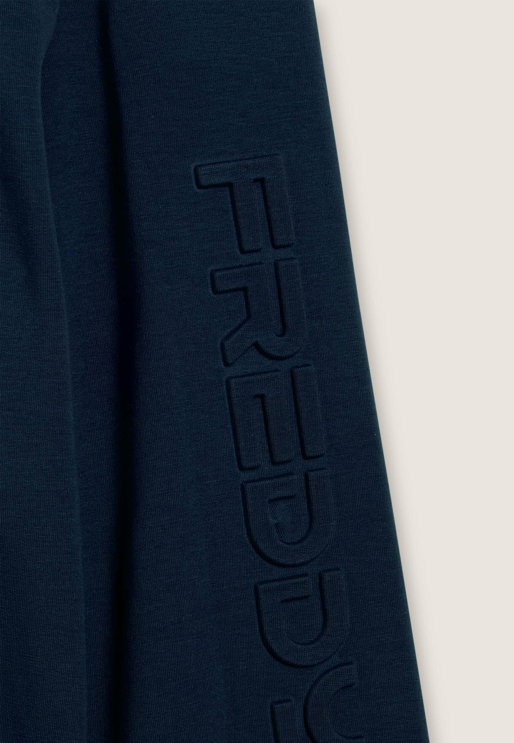 Felpa girocollo in interlock con maxi logo manica 2/3