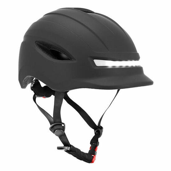 Casco de bicicleta con luz integrada, intermitente + mando en el manillar para a