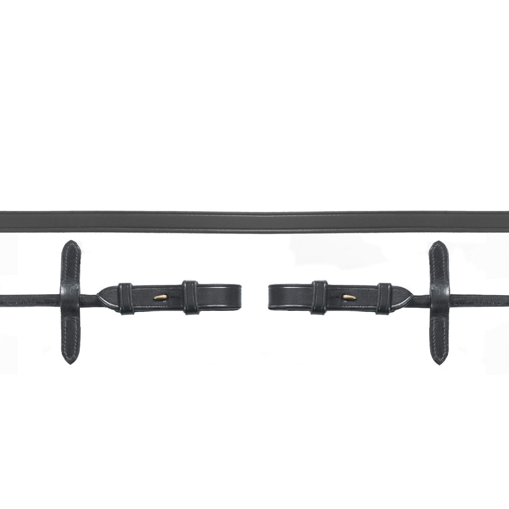 Schockemöhle double rolled leather bridle reins for horse 2/2