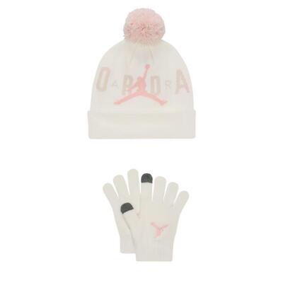 Muts en handschoenset pom beanie wit - 9a0869-782