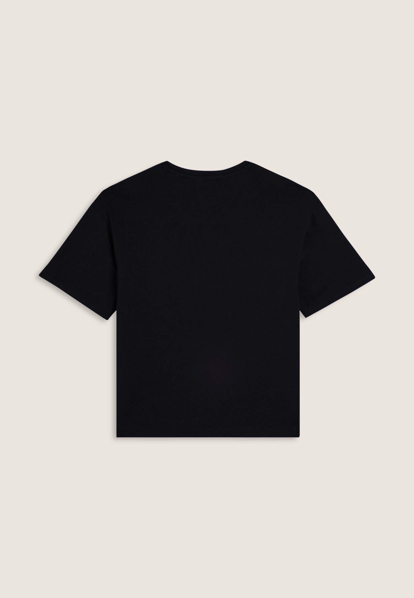 T-shirt cropped con spacchi laterali e stampa tagliata 2/3