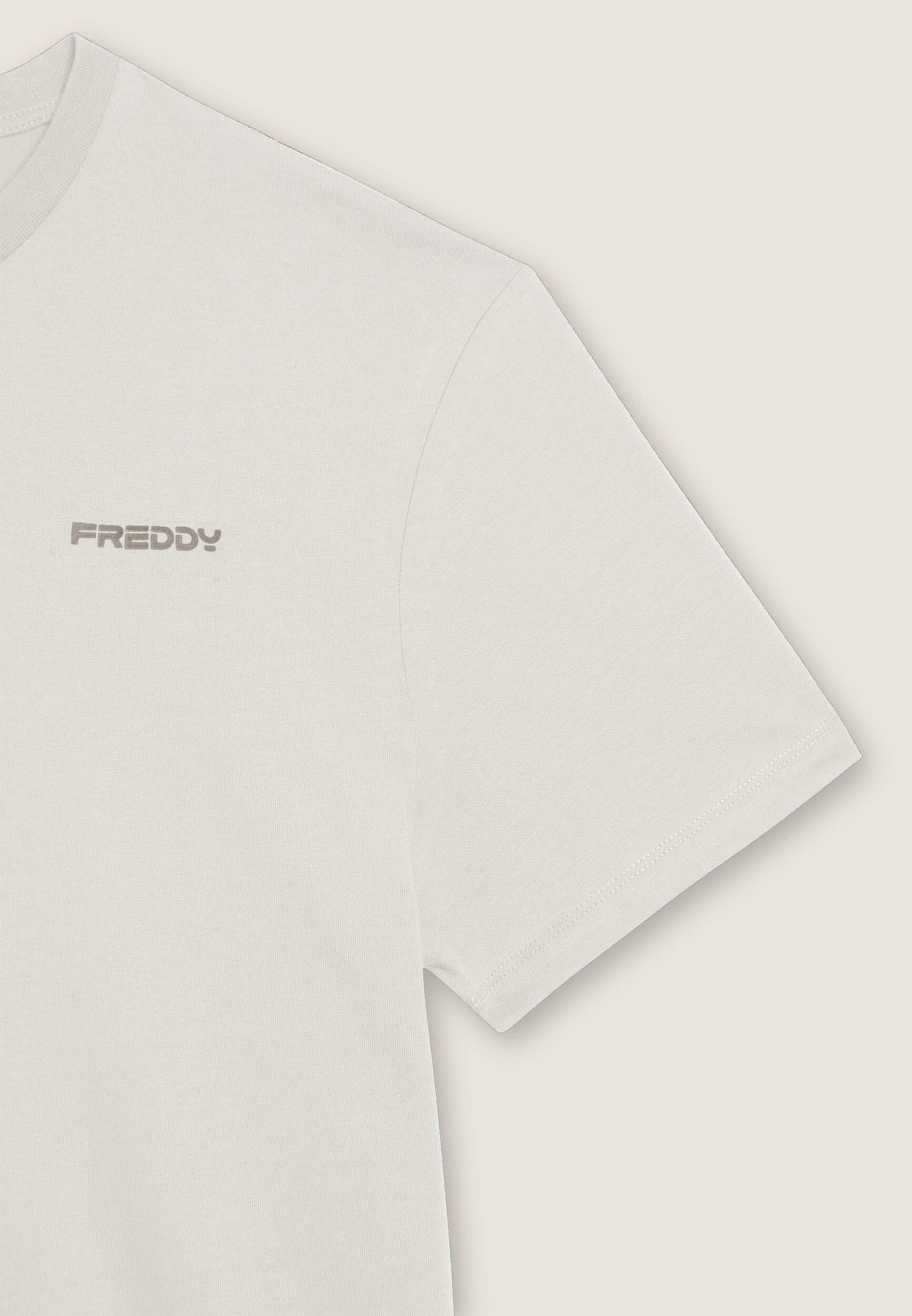 Camiseta básica de algodón con logotipo en forma en el pecho 3/3