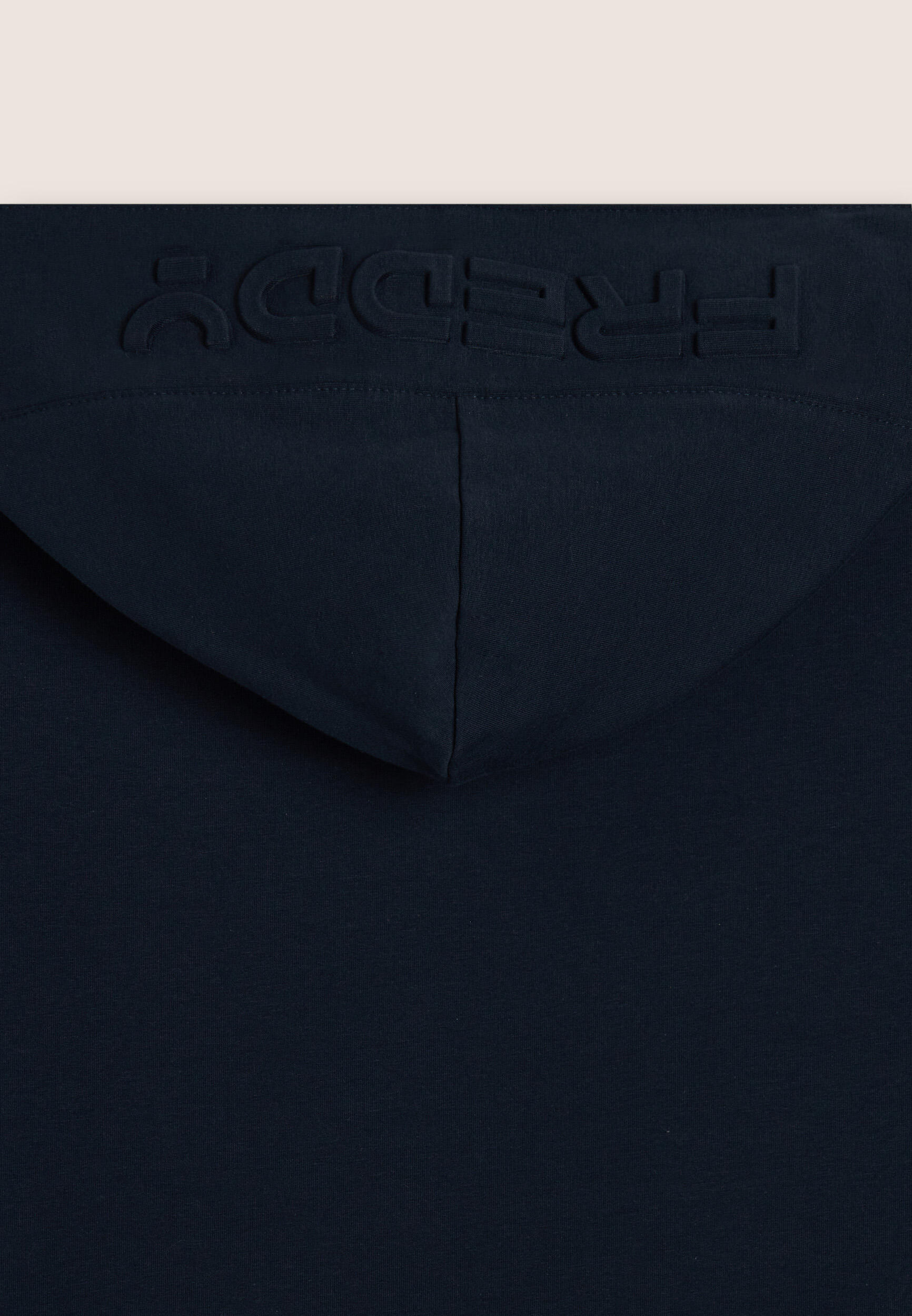 Felpa full zip con cappuccio e maxi logo in rilievo 3/3