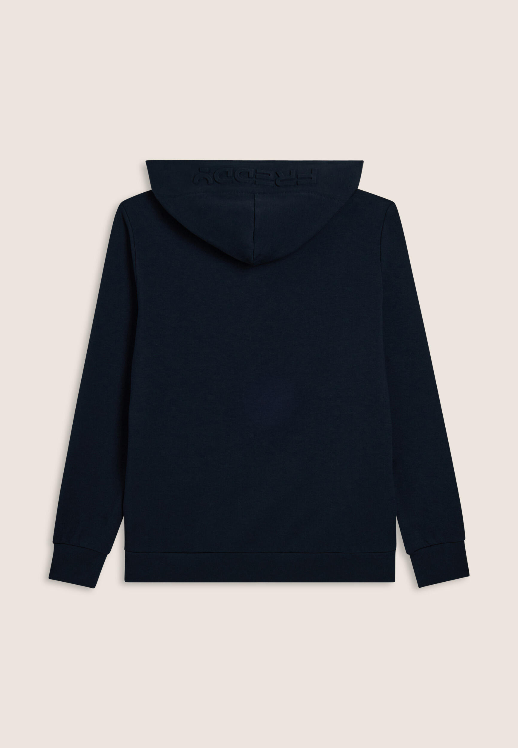 Felpa full zip con cappuccio e maxi logo in rilievo 2/3
