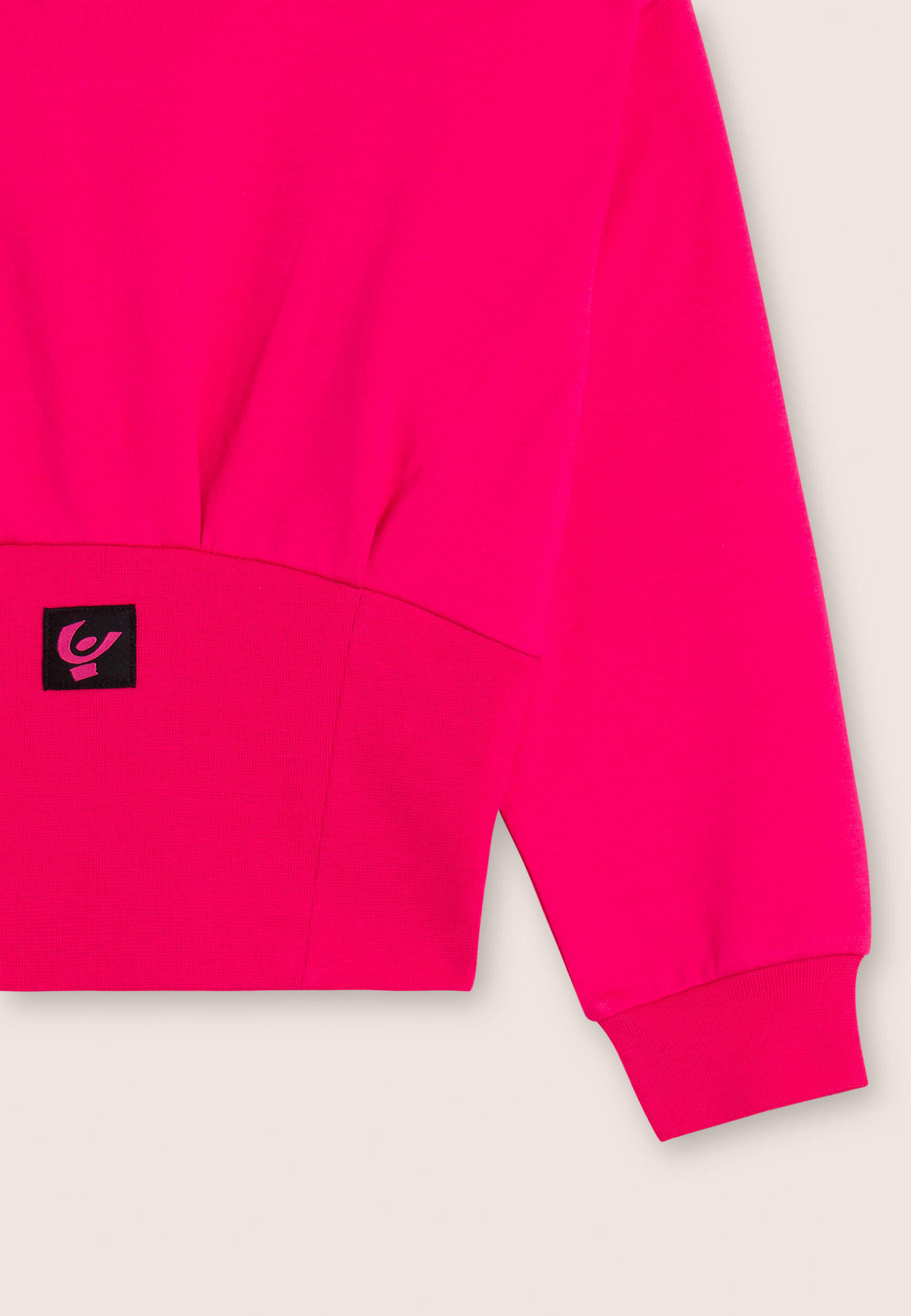Sudadera cropped para niña con maxibanda acanalada 3/3
