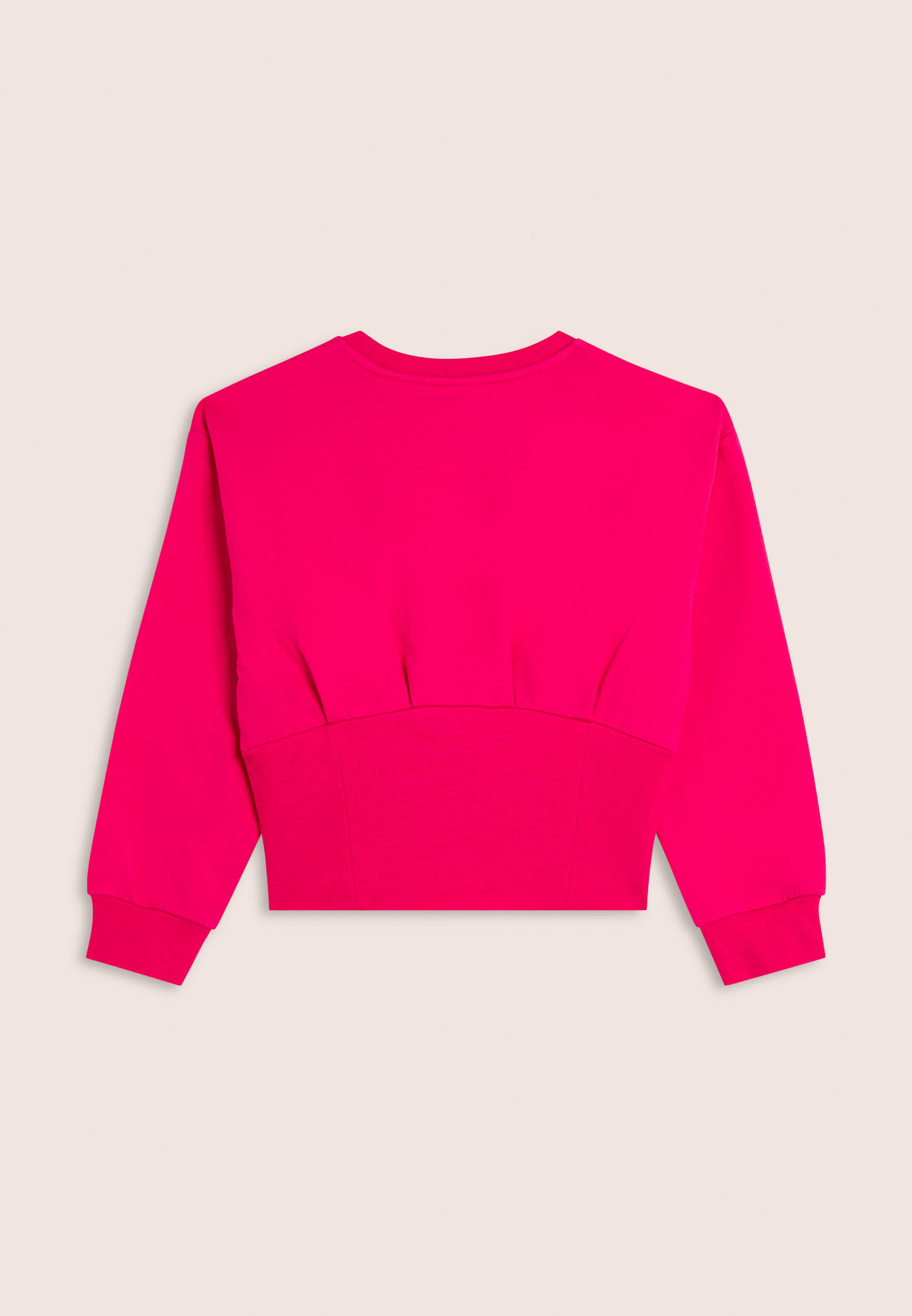 Sudadera cropped para niña con maxibanda acanalada 2/3