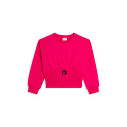 Sweat-shirt court pour fille avec large bande côtelée